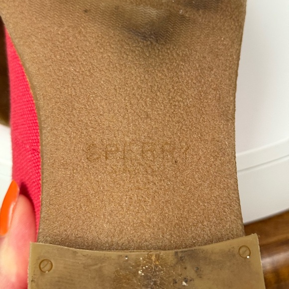 Sperry Seaport Levy Red Canvas Loafers Women’s Size 8 EUC Casual Nautical - Picture 7 of 14